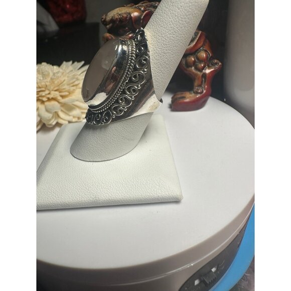 Sterling Silver Rose Quartz Chuncky Ring - Picture 7 of 7